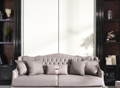Chesterfield Sofa 3 Seater Fabric Sofa Gray Three Seater Upholstered Sofa Fabric